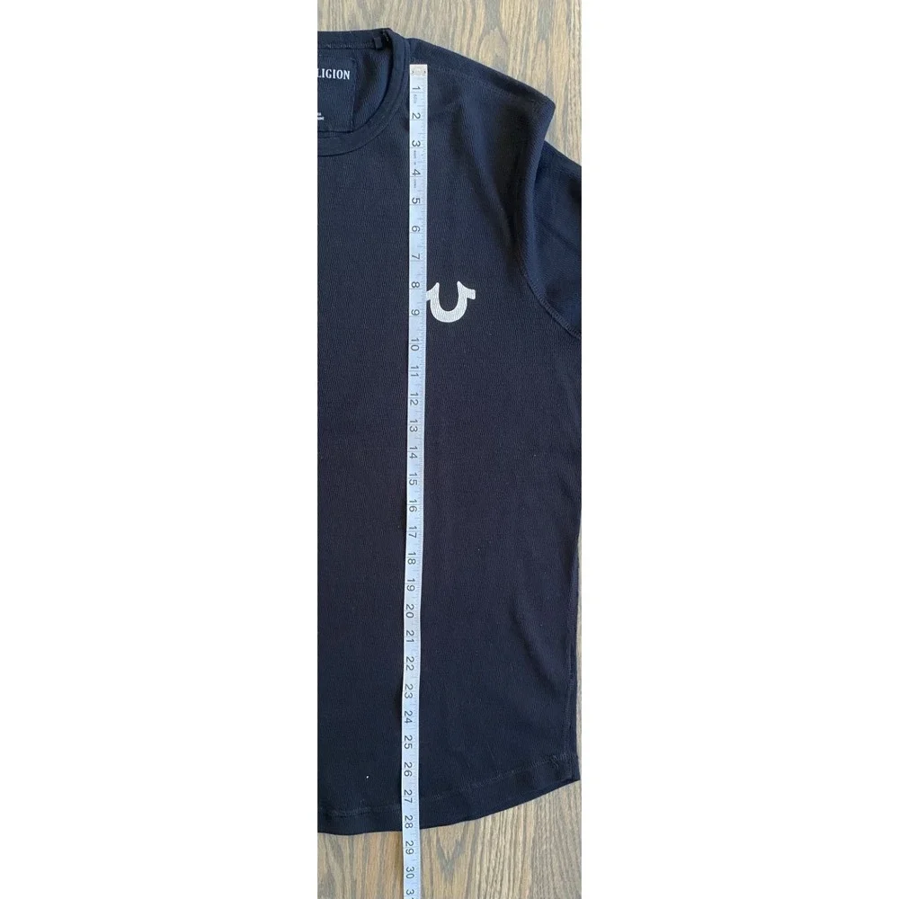 True Religion Long Sleeve Shirt Black Thermal Men Size Large